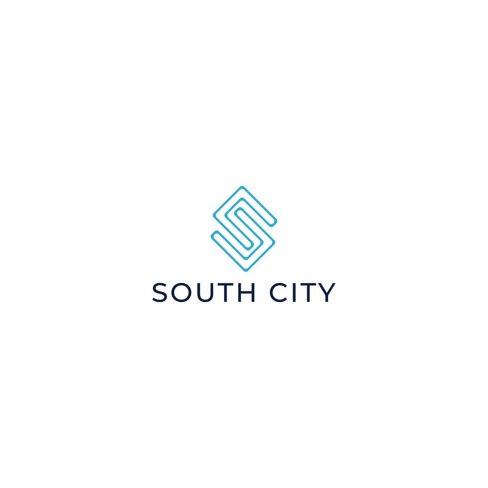 abstract initial letter S and C logo in blue color isolated in white background applied for oil and gas investment company also suitable for the brands or companies that have initial name SC or CS vector