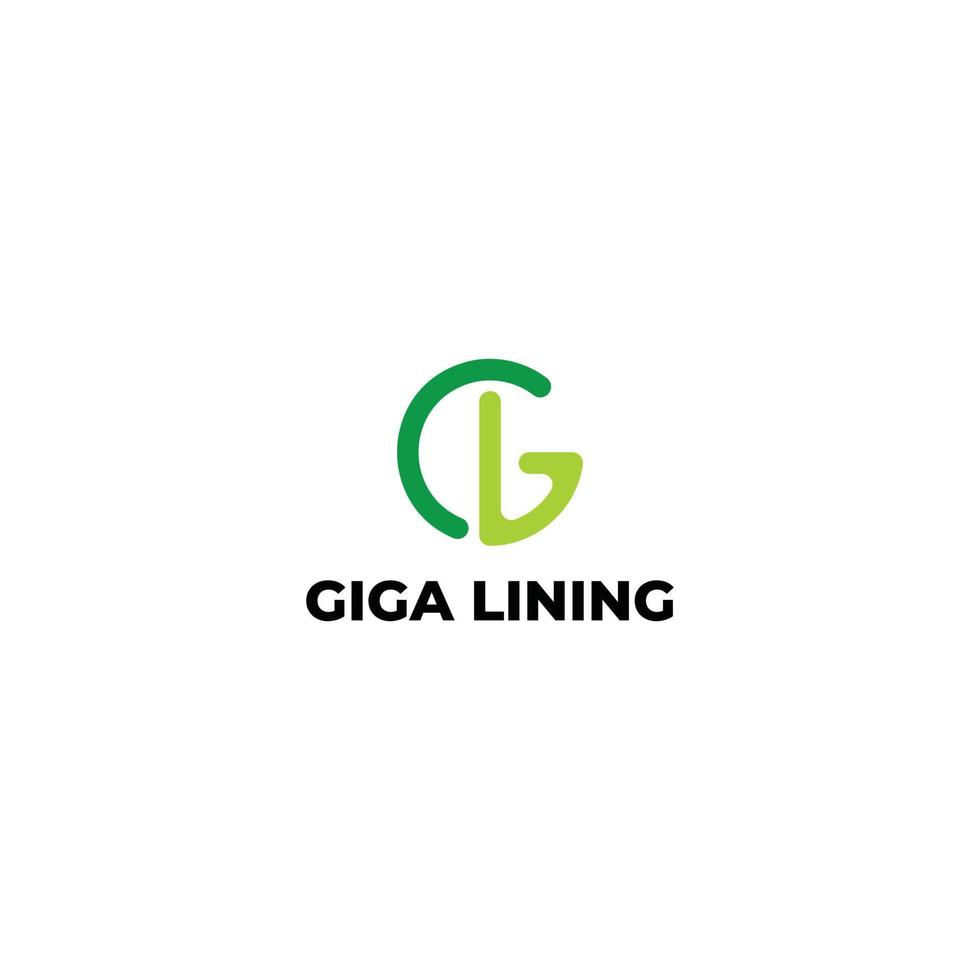 abstract initial letter G and L logo in green color isolated in white background applied for infrastructure services company logo also suitable for the brand or company that has initial name GL or LG vector