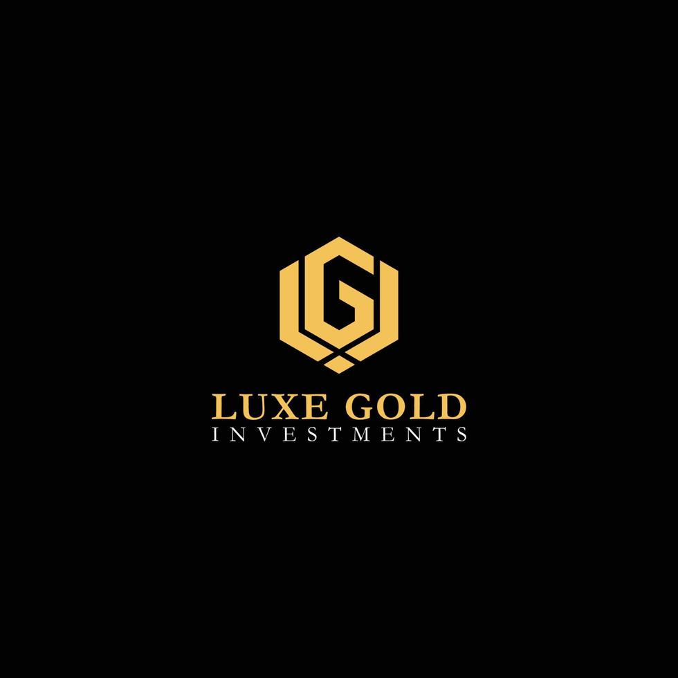 abstract initial letter L, G, and I in gold color isolated in black background applied for asset management firm logo also suitable for the brands or companies that have initial name LGI, GIL, ILG vector