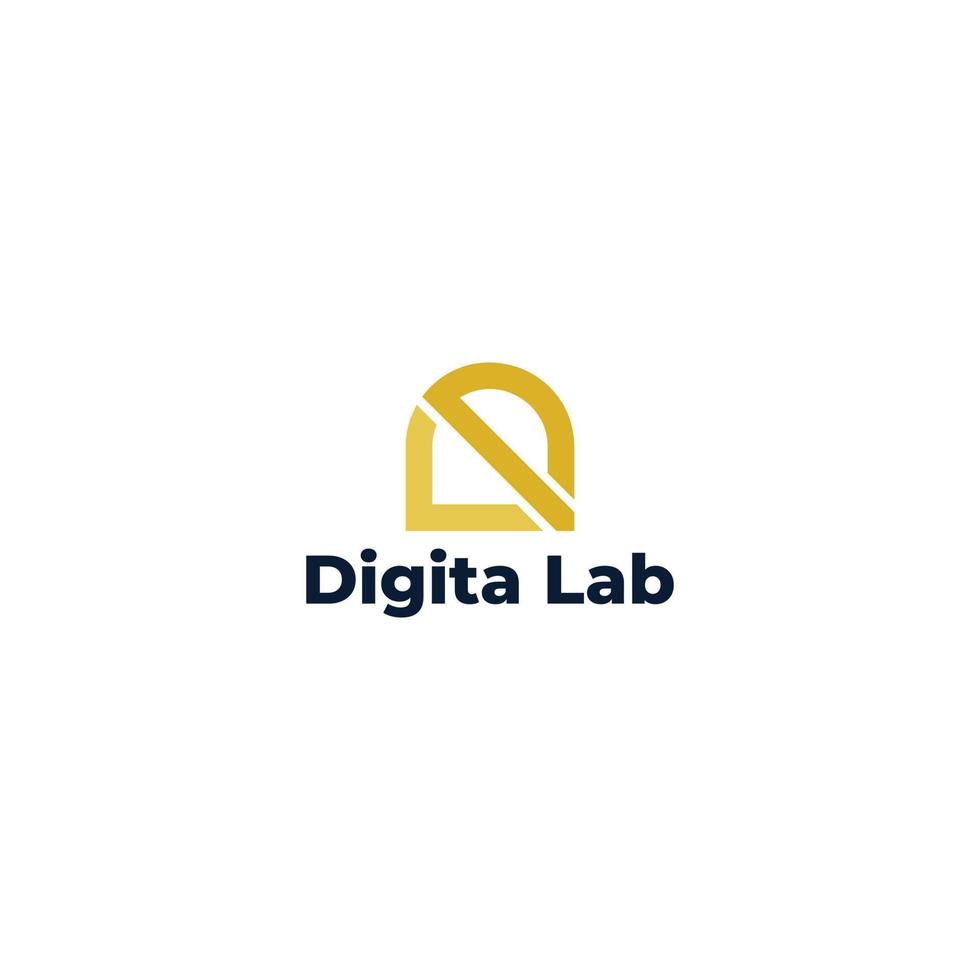 abstract initial letter D and L in yellow color isolated in white background applied for crypto token logo also suitable for the brands or companies that have initial name DL or LD vector