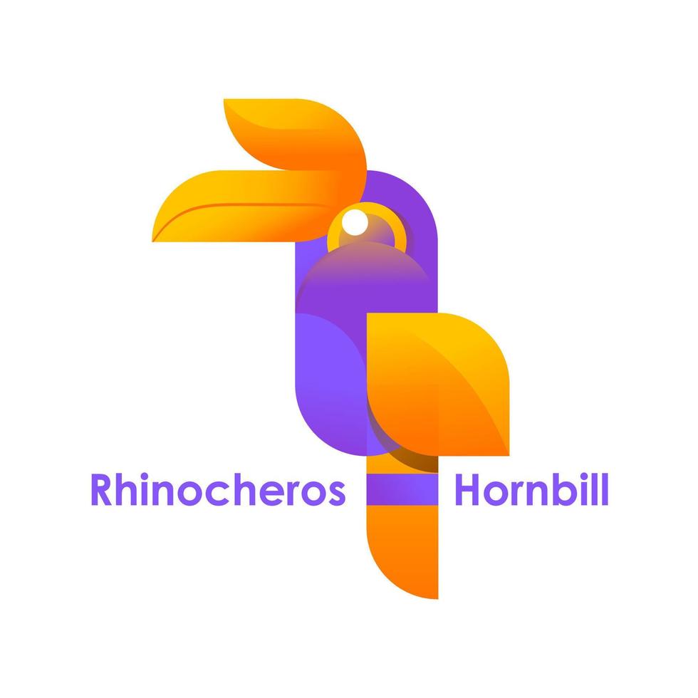 Metric Bird Logo Rhinocheros Hornbill vector