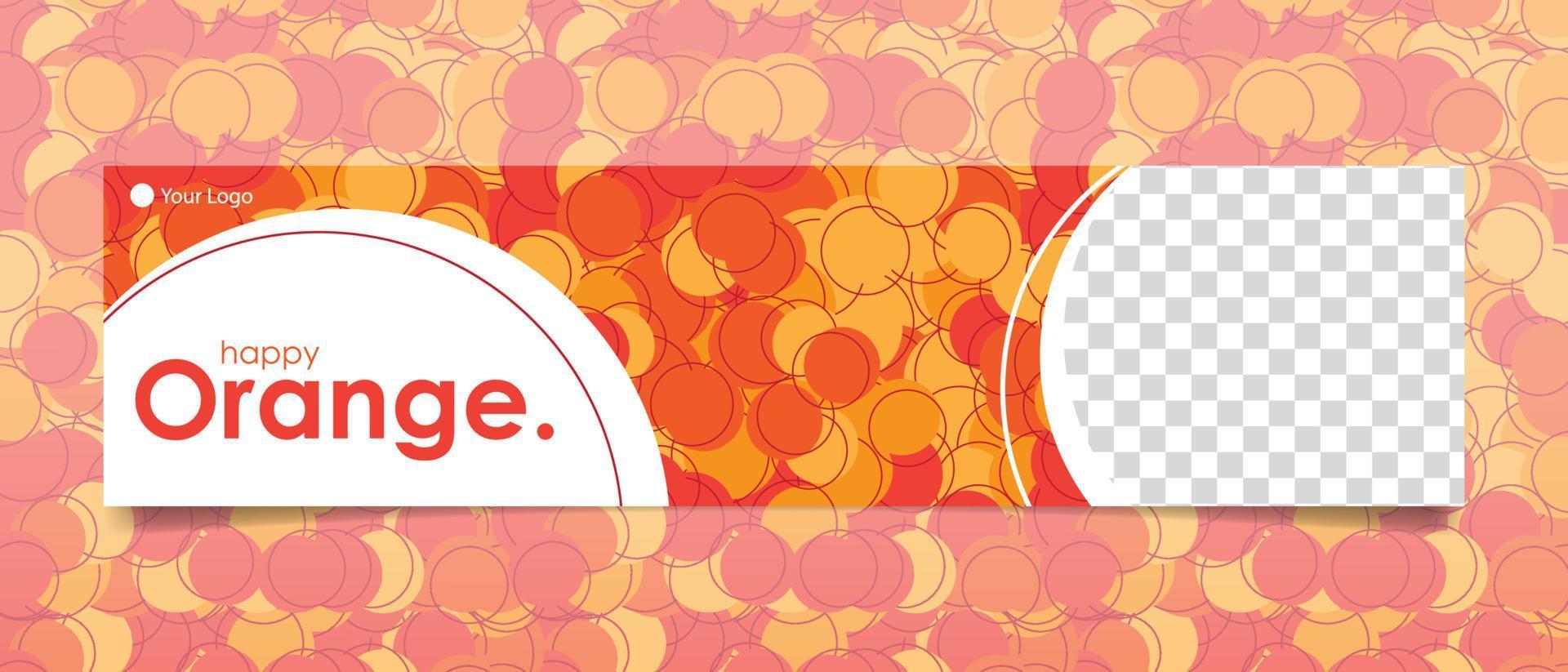 Orange Autumn Rounds Pattern Banner Template vector