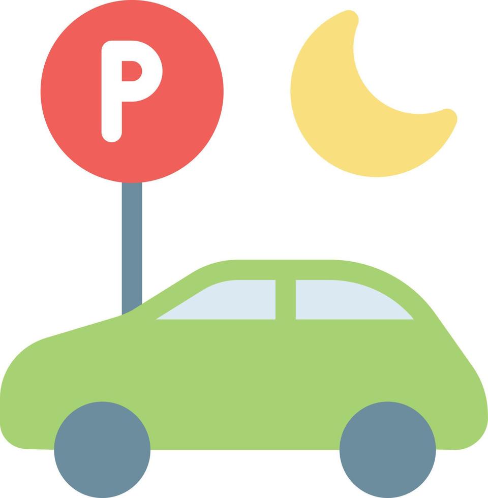 ilustración de vector de noche de estacionamiento en un fondo. símbolos de calidad premium. iconos vectoriales para concepto y diseño gráfico.