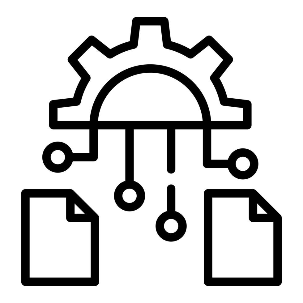 An editable linear icon of data setting vector