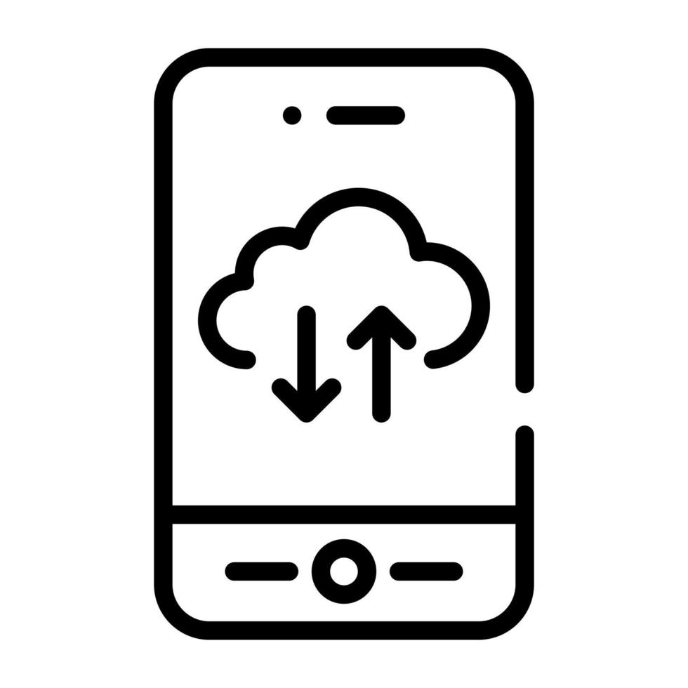 A handy linear icon of cloud transfer vector