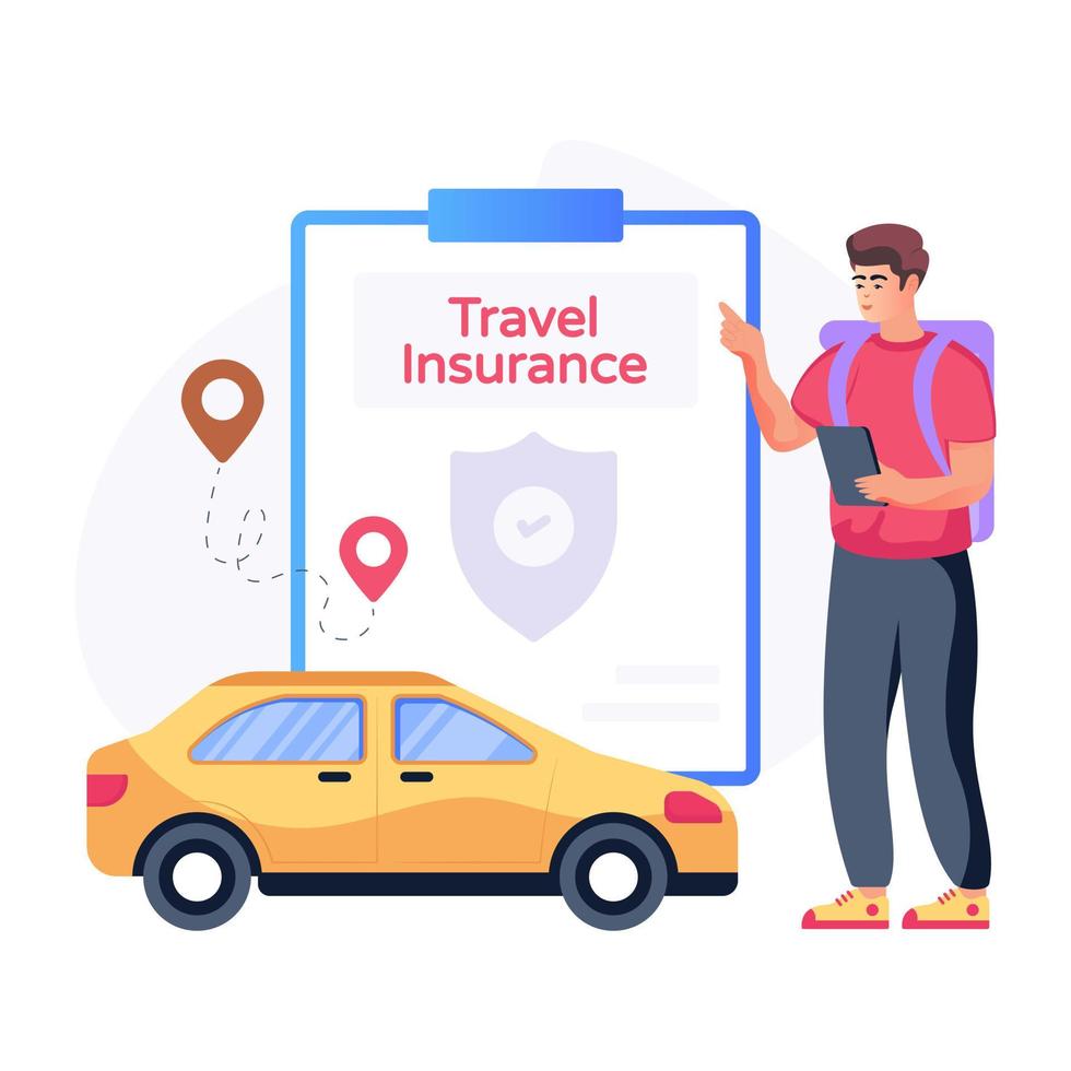 A scalable flat illustration of travel insurance vector