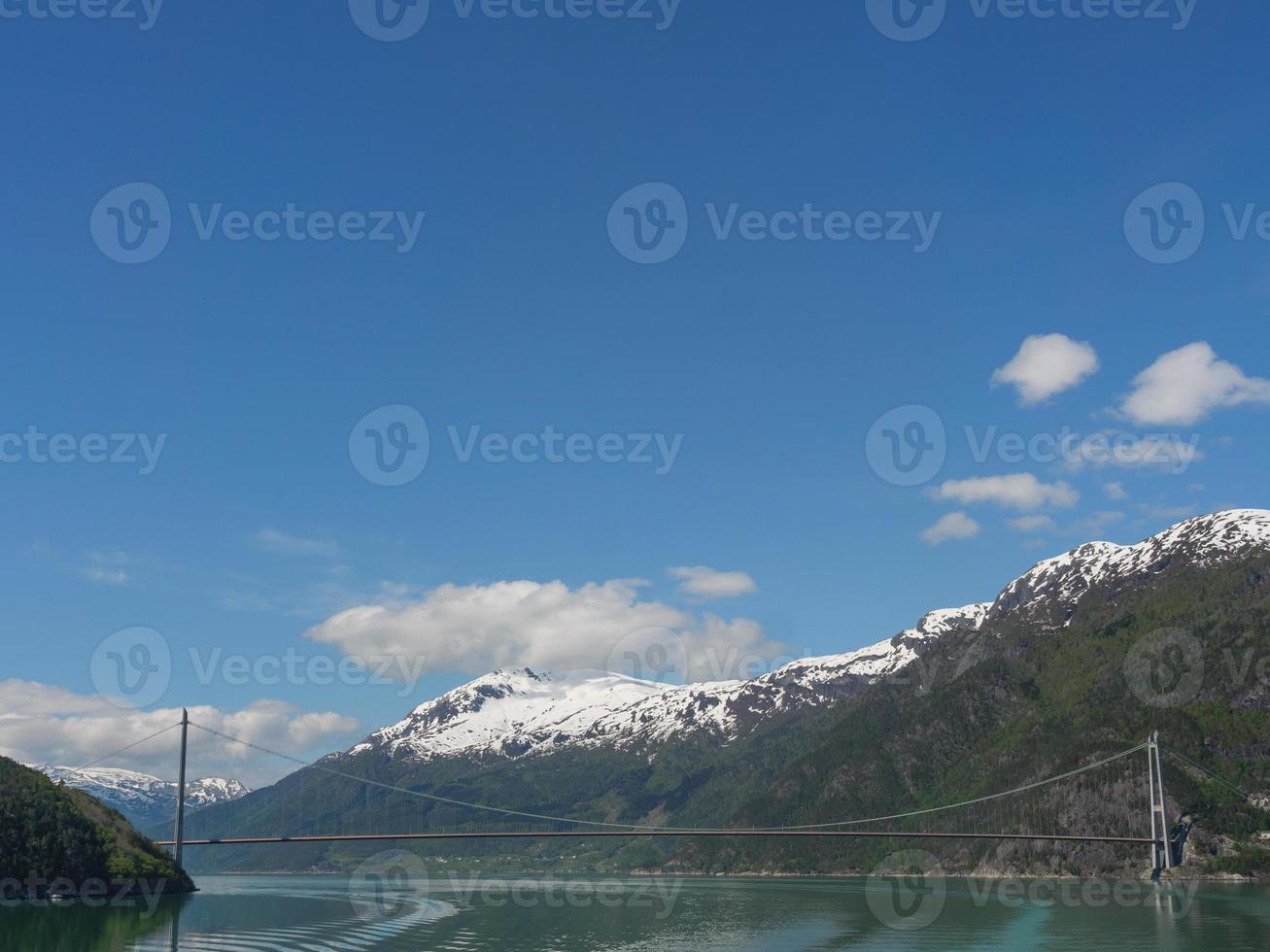 The small village Eidfjord in the norwegian Hardangerfjord photo