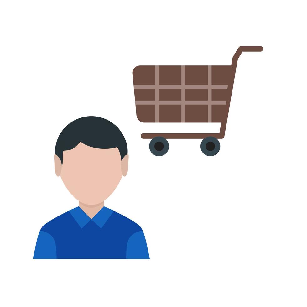 Shopping Assistant Line Icon vector
