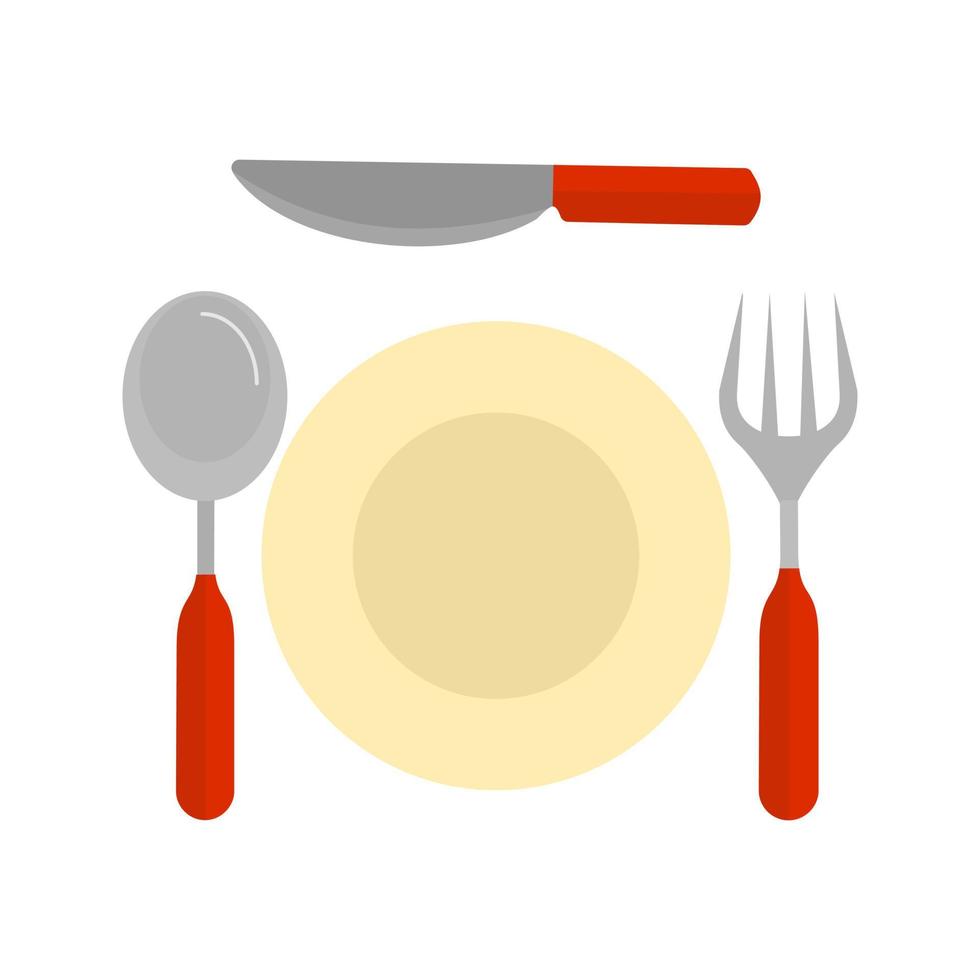 icono de línea de comida de dos platos vector