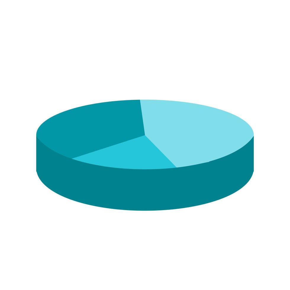 3D Pie Chart Line Icon vector