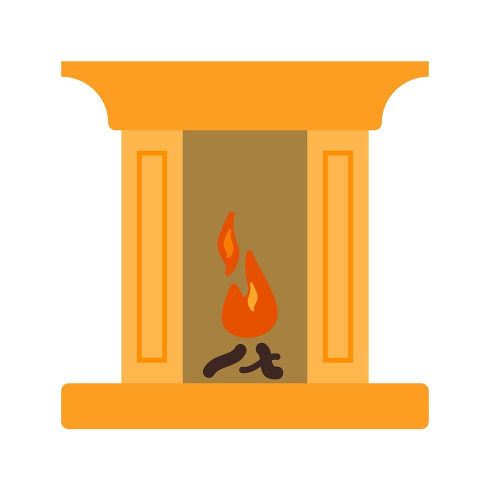 Fireplace Line Icon vector