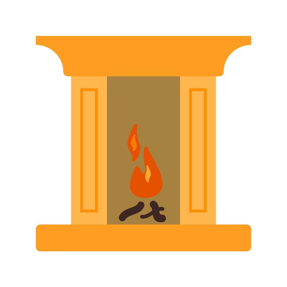 Fireplace Line Icon vector