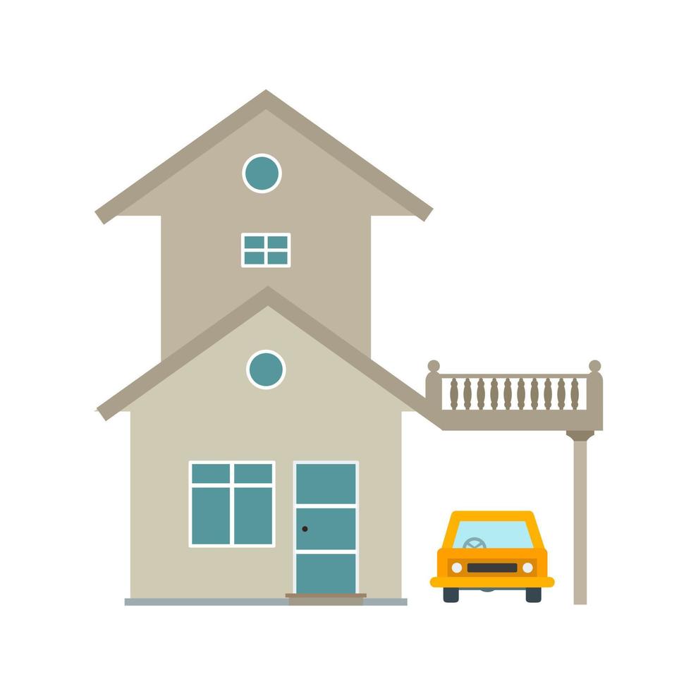 House with Garage Line Icon vector