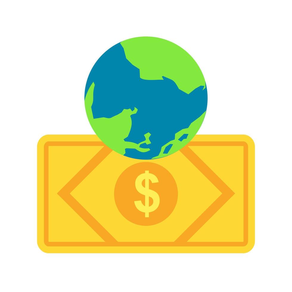 icono de línea de transferencia de efectivo global vector