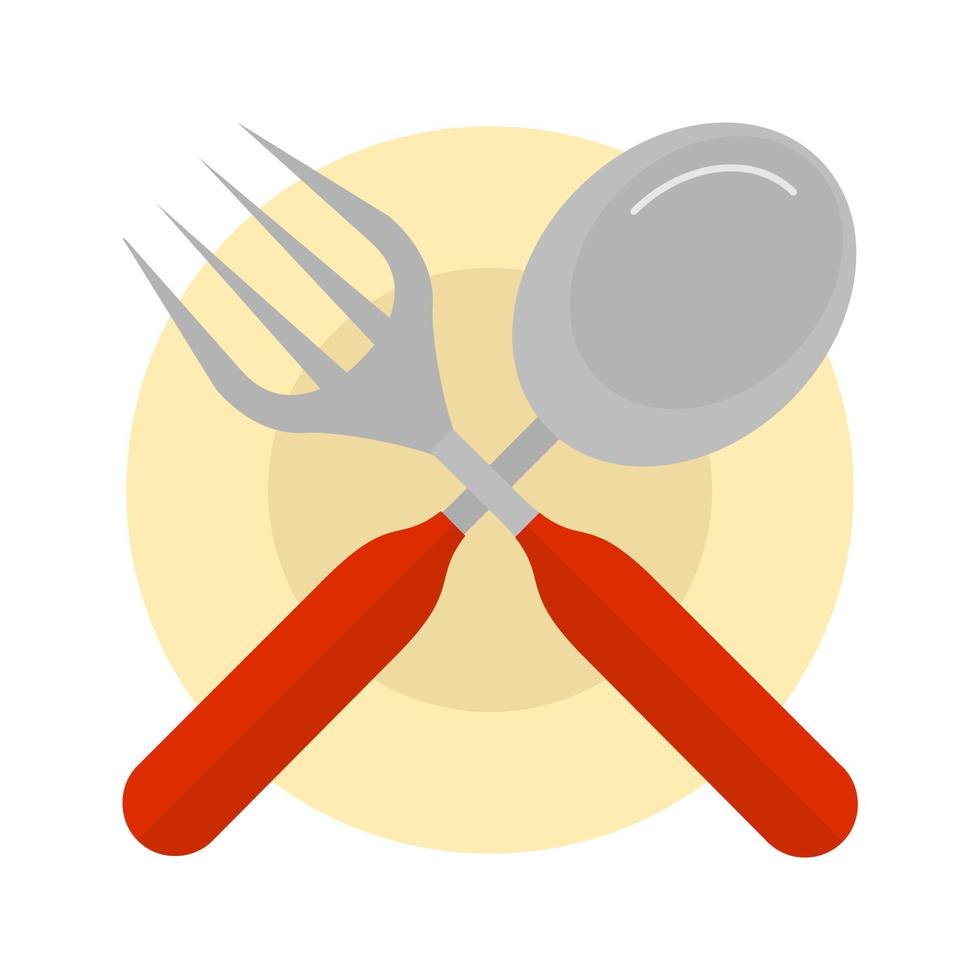 icono de línea de cubiertos y platos vector