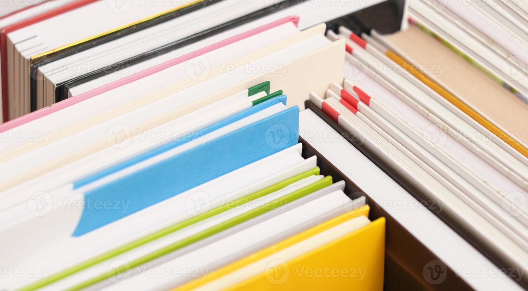 books background, stack of books with hard covers. library, literacy, education concept photo