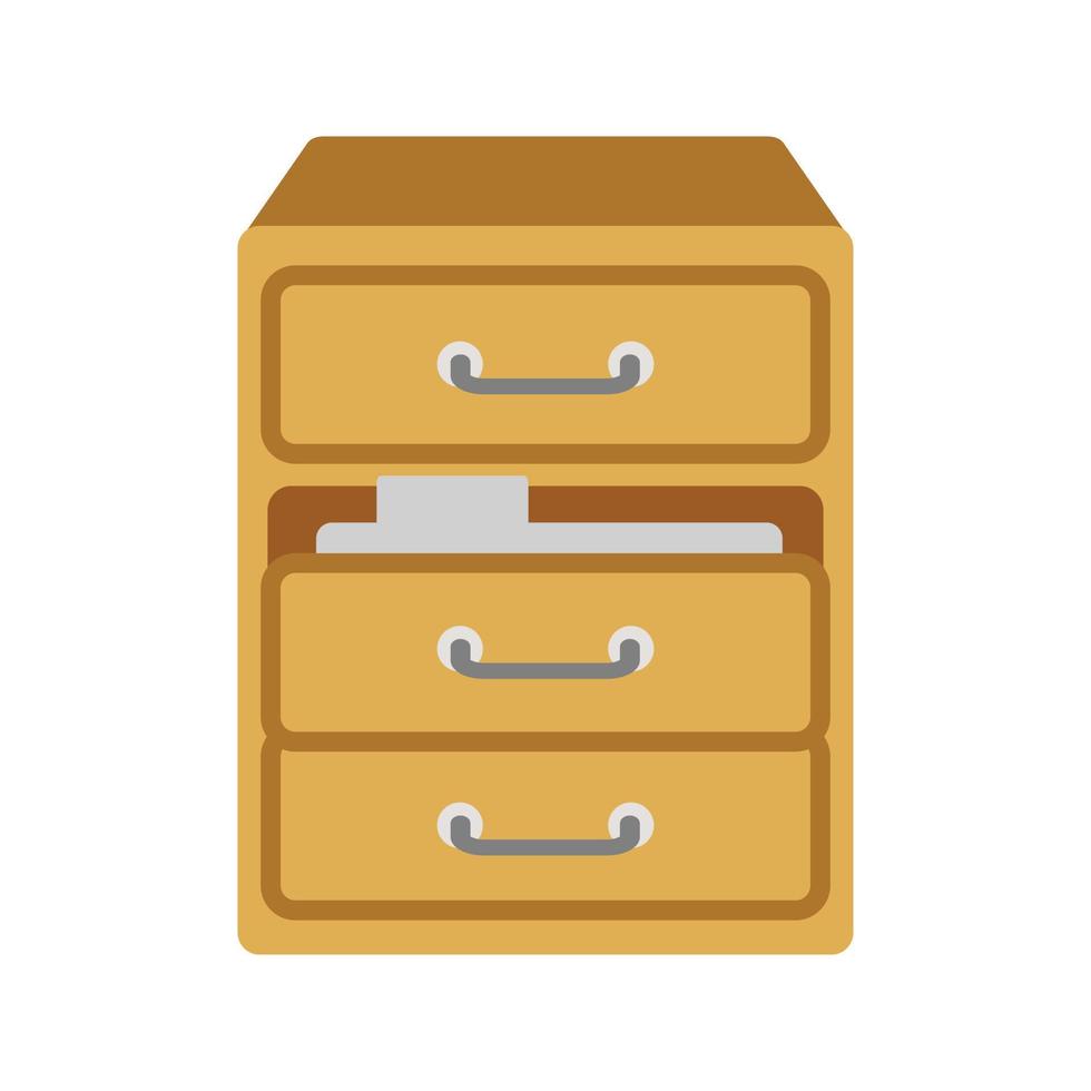 archivos en icono de línea de cajón vector