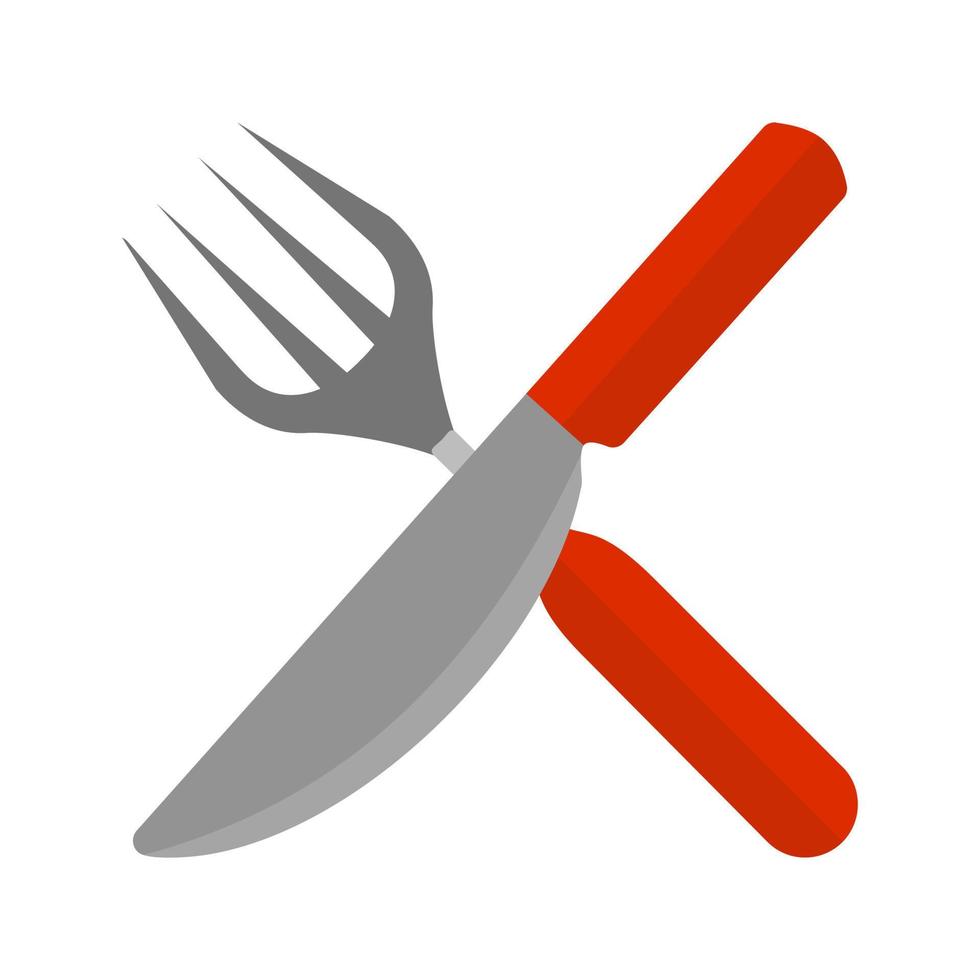 icono de línea de tenedor y cuchillo vector