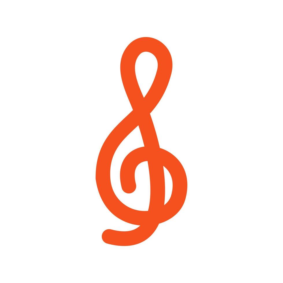 Treble Clef Line Icon vector