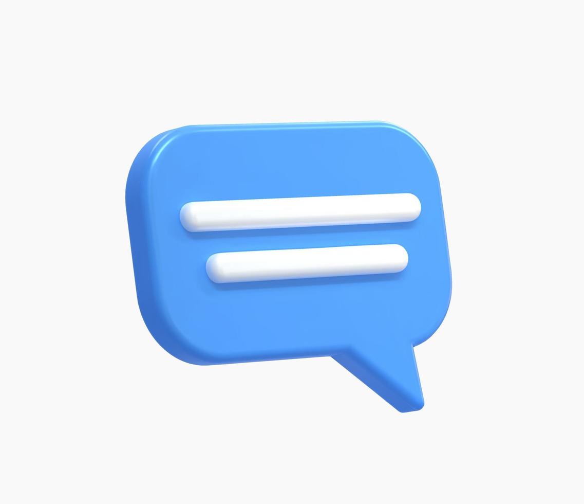 Ilustración de vector de icono de chat de mensaje realista 3d