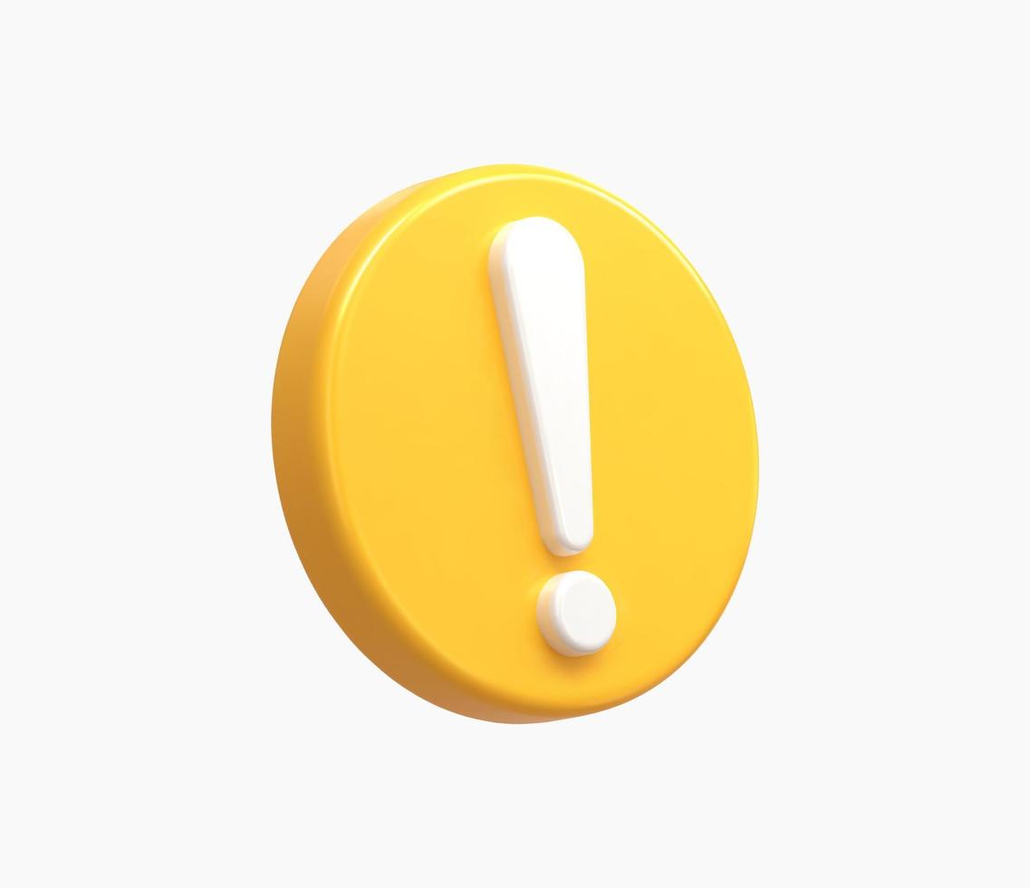 3d Realistic Warning Button vector Illustration