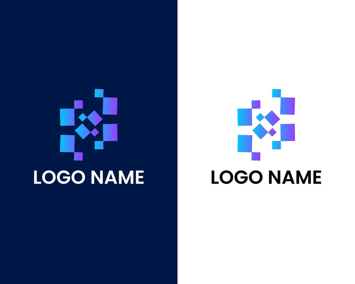 letter e with tech logo design template vector