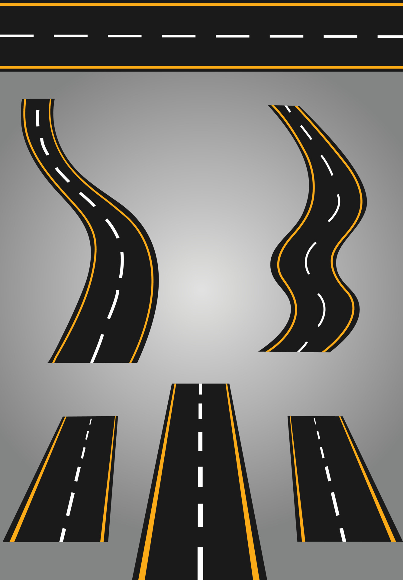 Roads and high ways. Road curves geometric design, Vector flat style cartoon  roads illustration. 8110972 Vector Art at Vecteezy