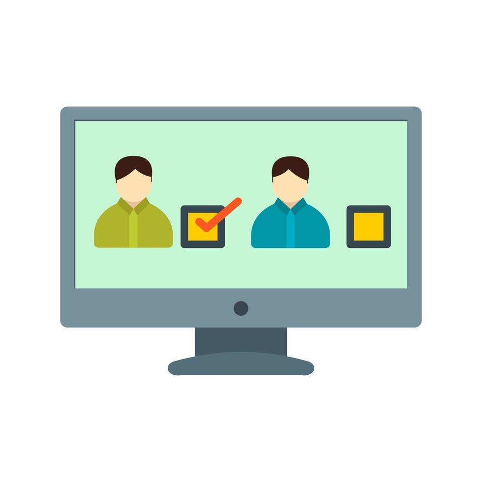 Online Vote Line Icon vector