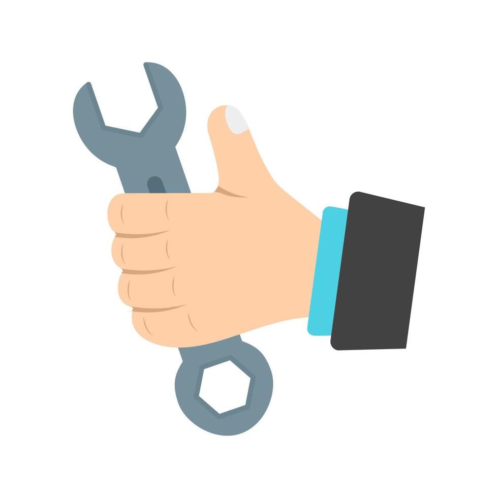 Wrench in Hand Line Icon vector