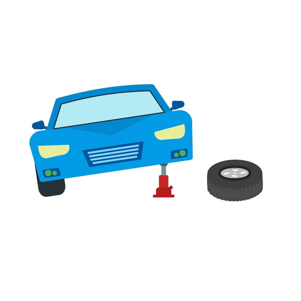 Changing Tyre Line Icon vector