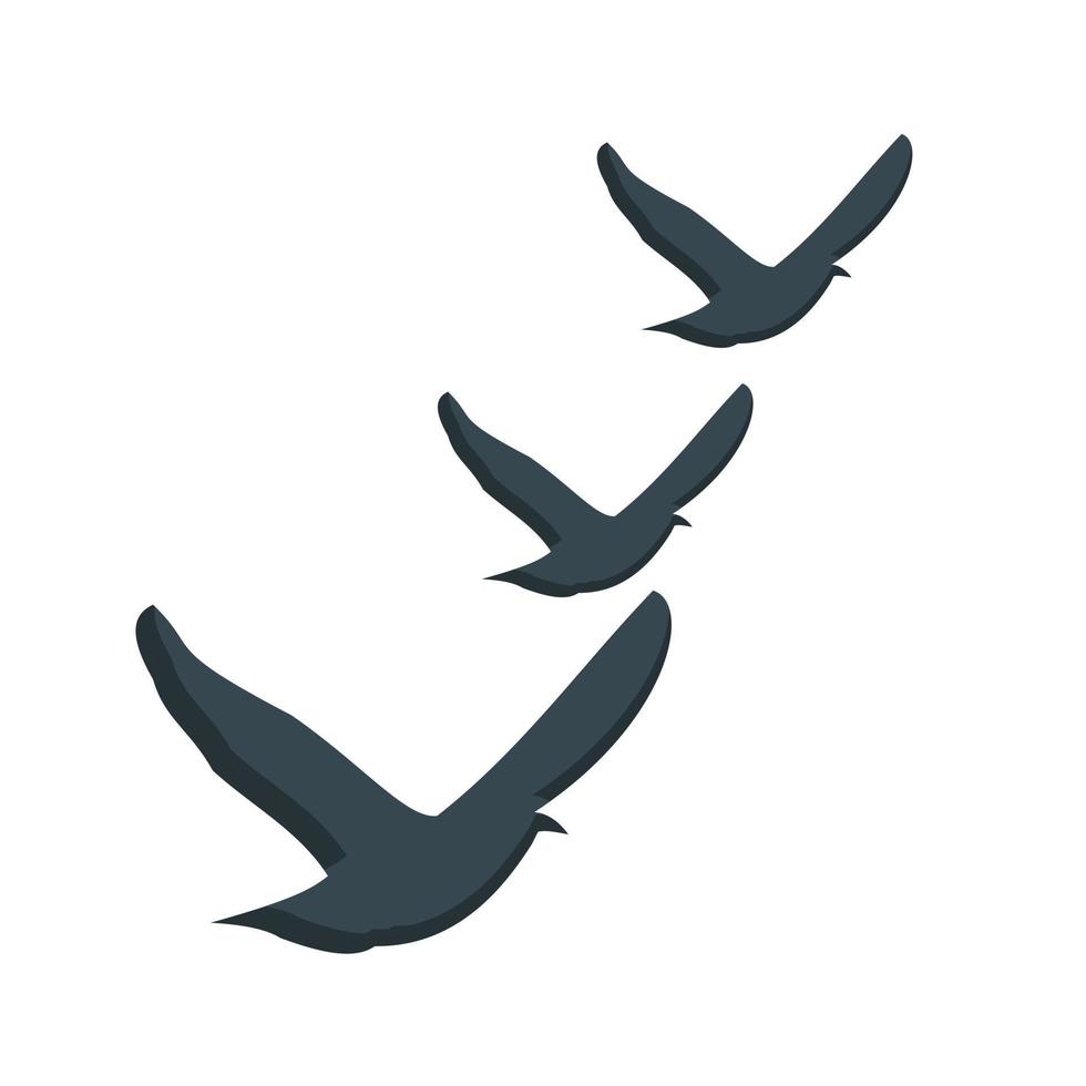 Flock of Birds Line Icon vector