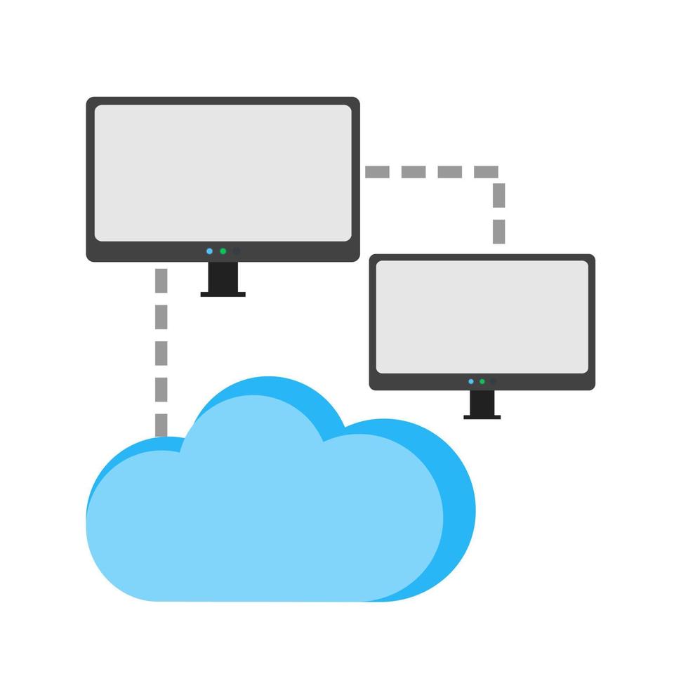 icono de línea de red en la nube vector