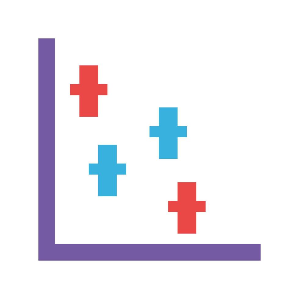 Scatter Plot II Line Icon vector