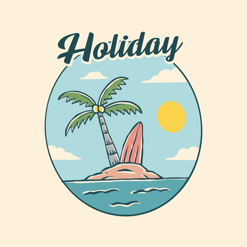 ilustración de playa de vacaciones vector