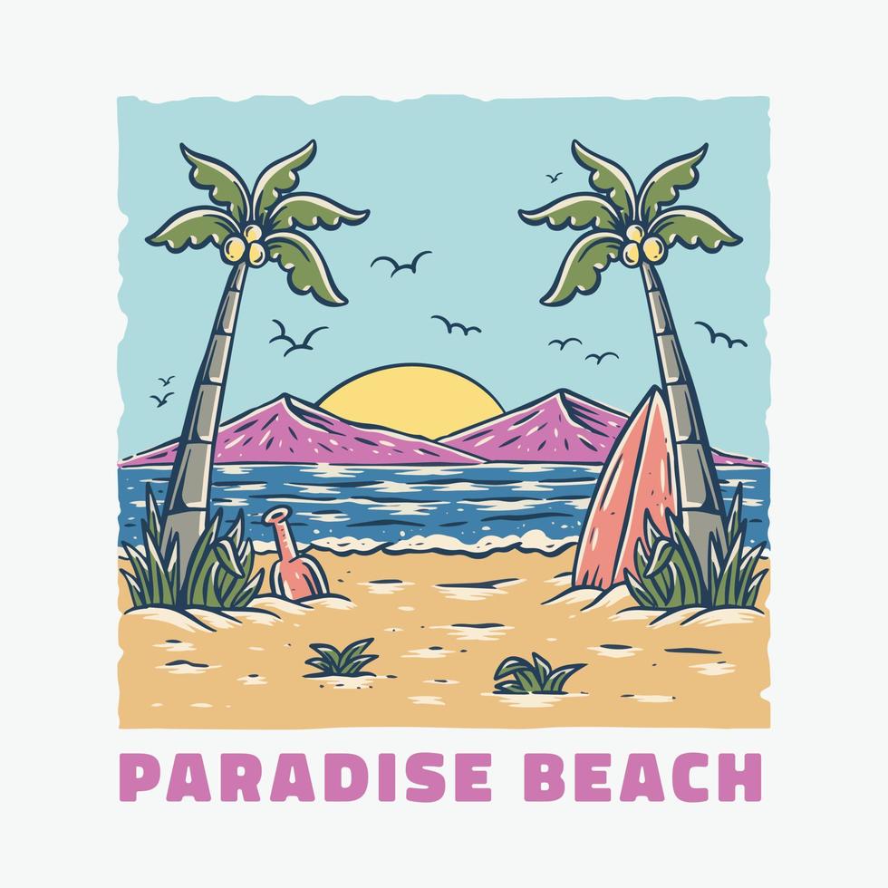 paradise beach illustration vector