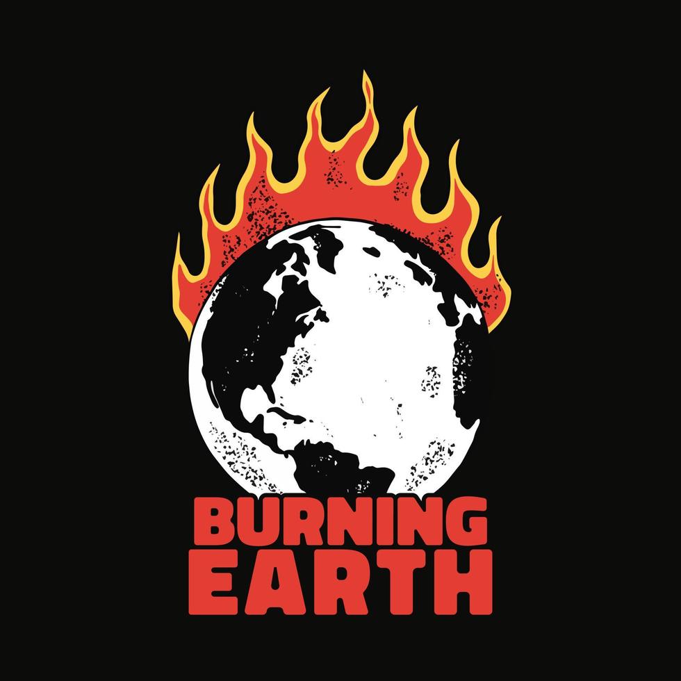 burning earth illustration vector