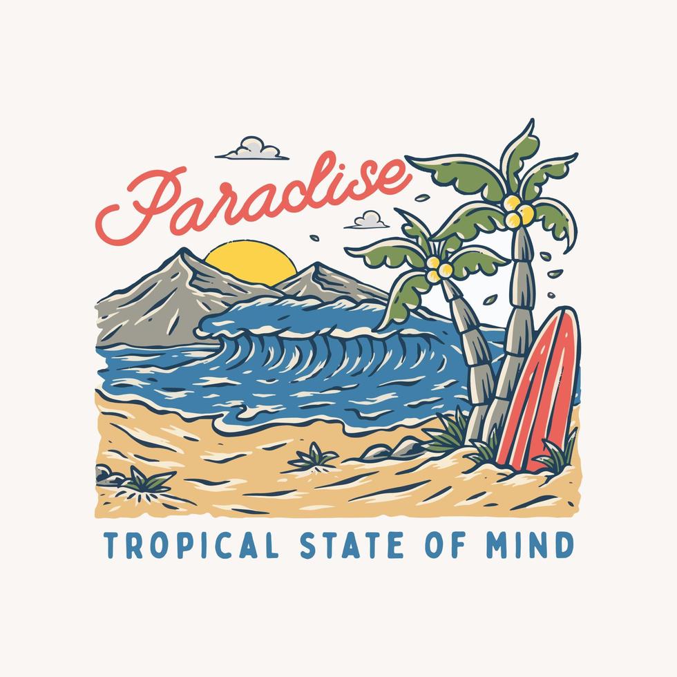 paradise beach illustration vector