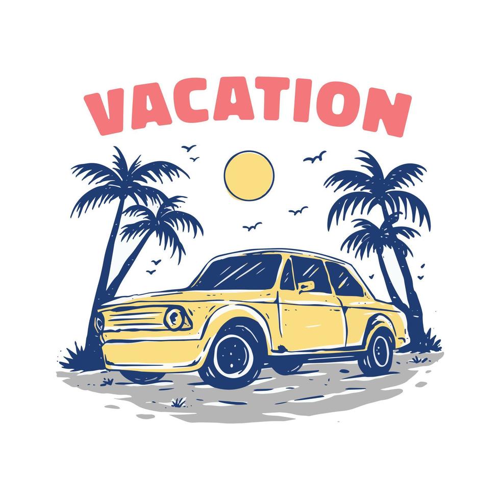 car vacation illustration vector