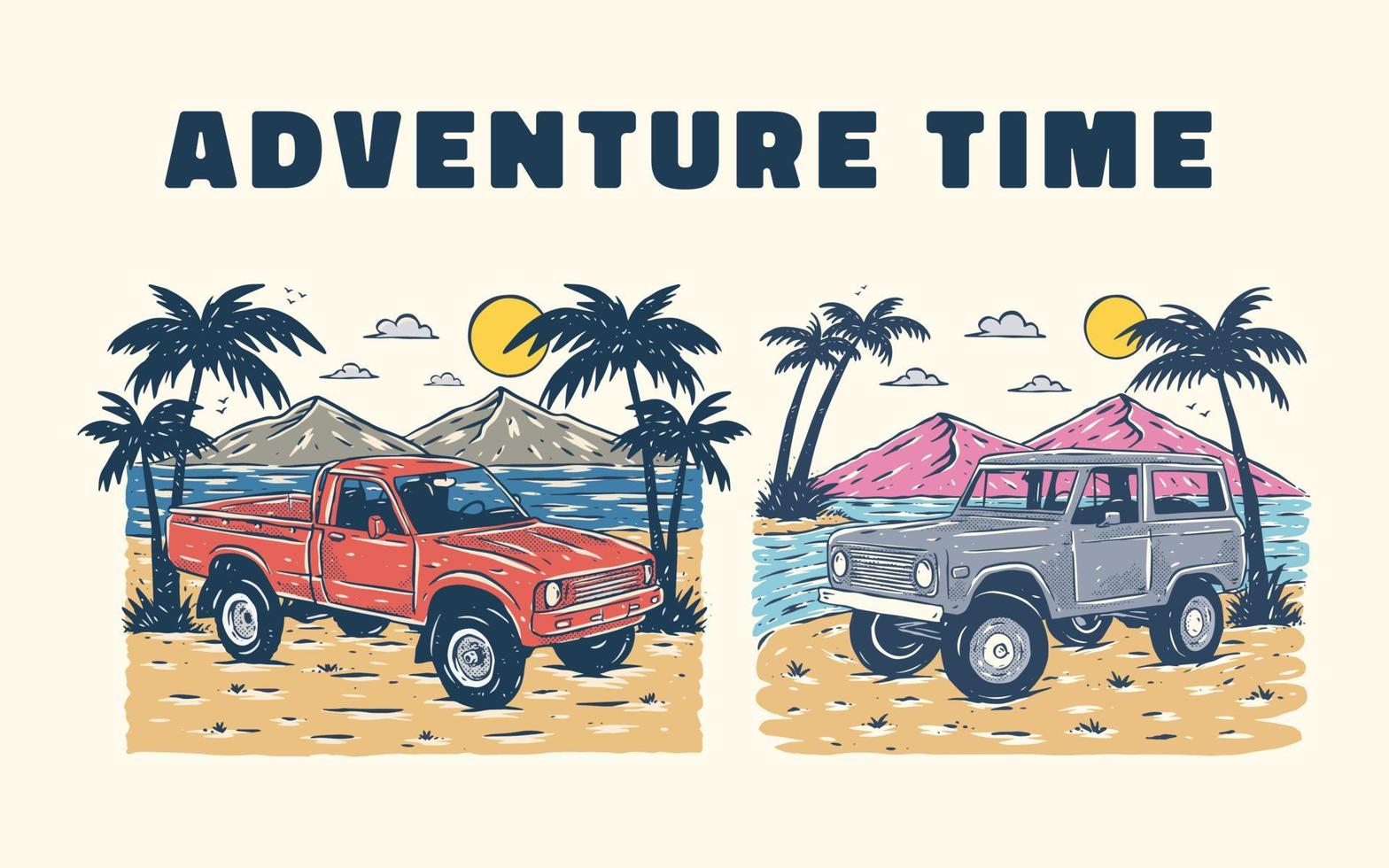 ilustración de coche de aventura vector