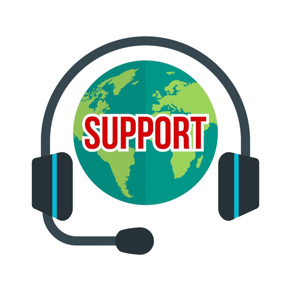 Global Support Line Icon vector