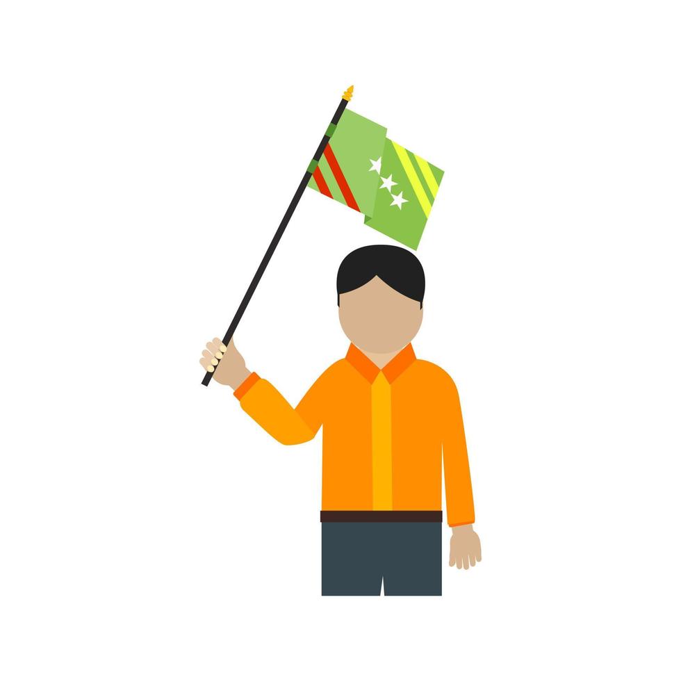 Raising Flag Line Icon vector