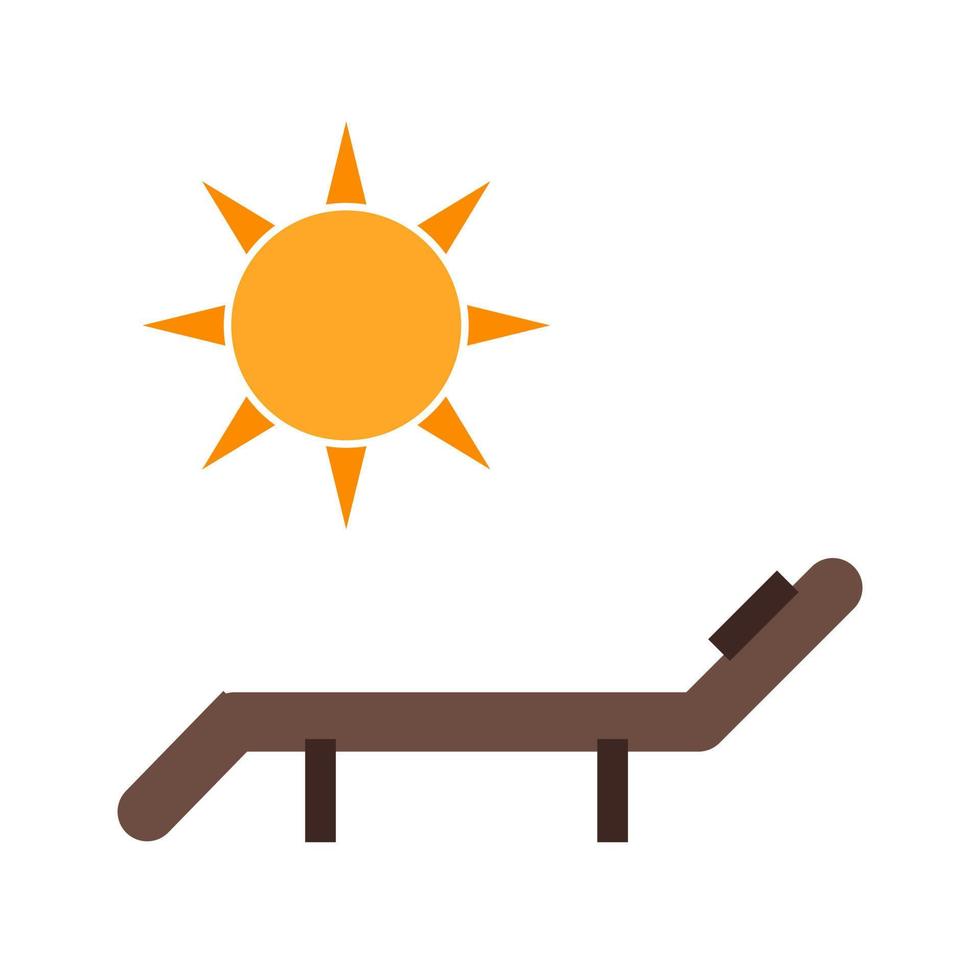 Sun Bathing Line Icon vector