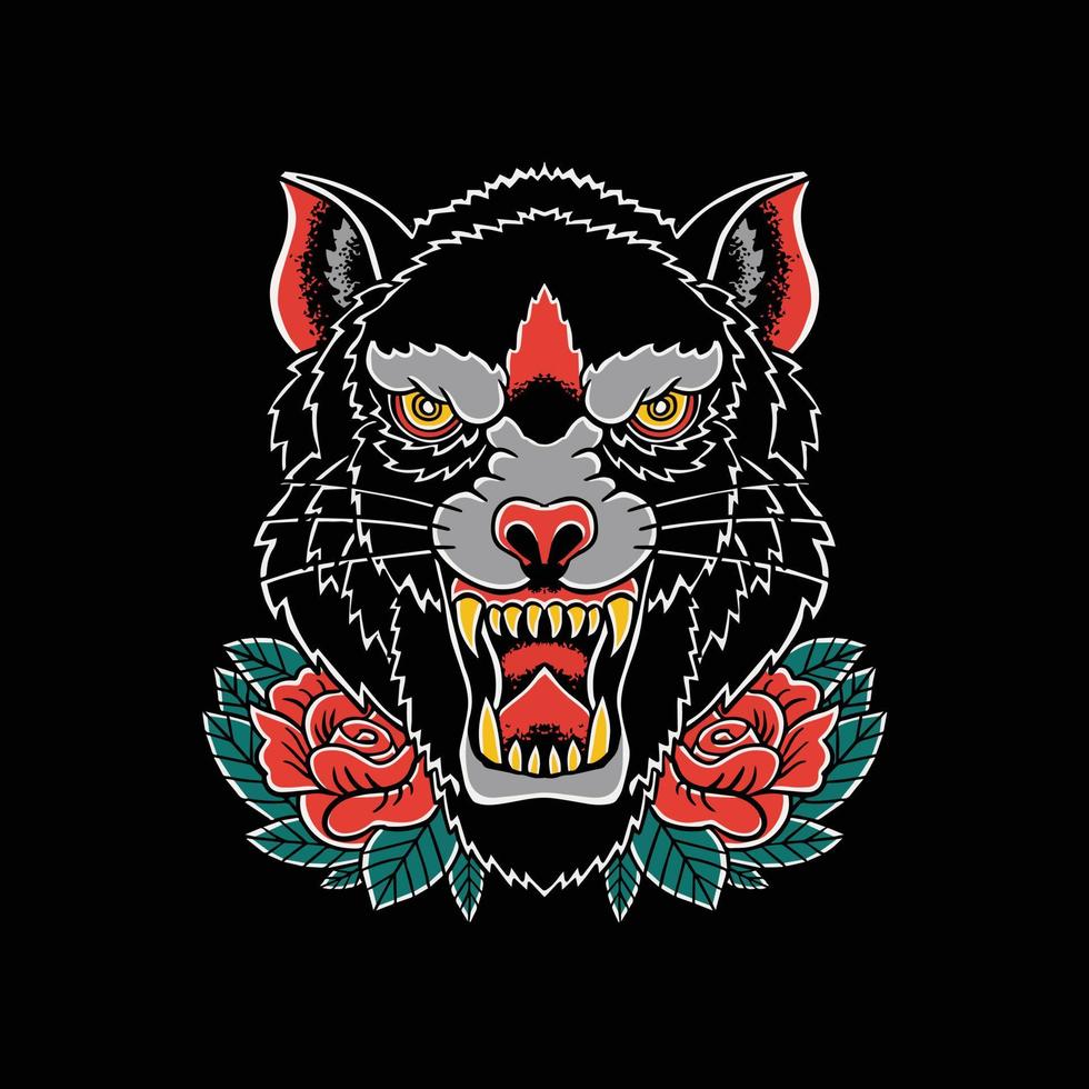 tiger head illustration vector