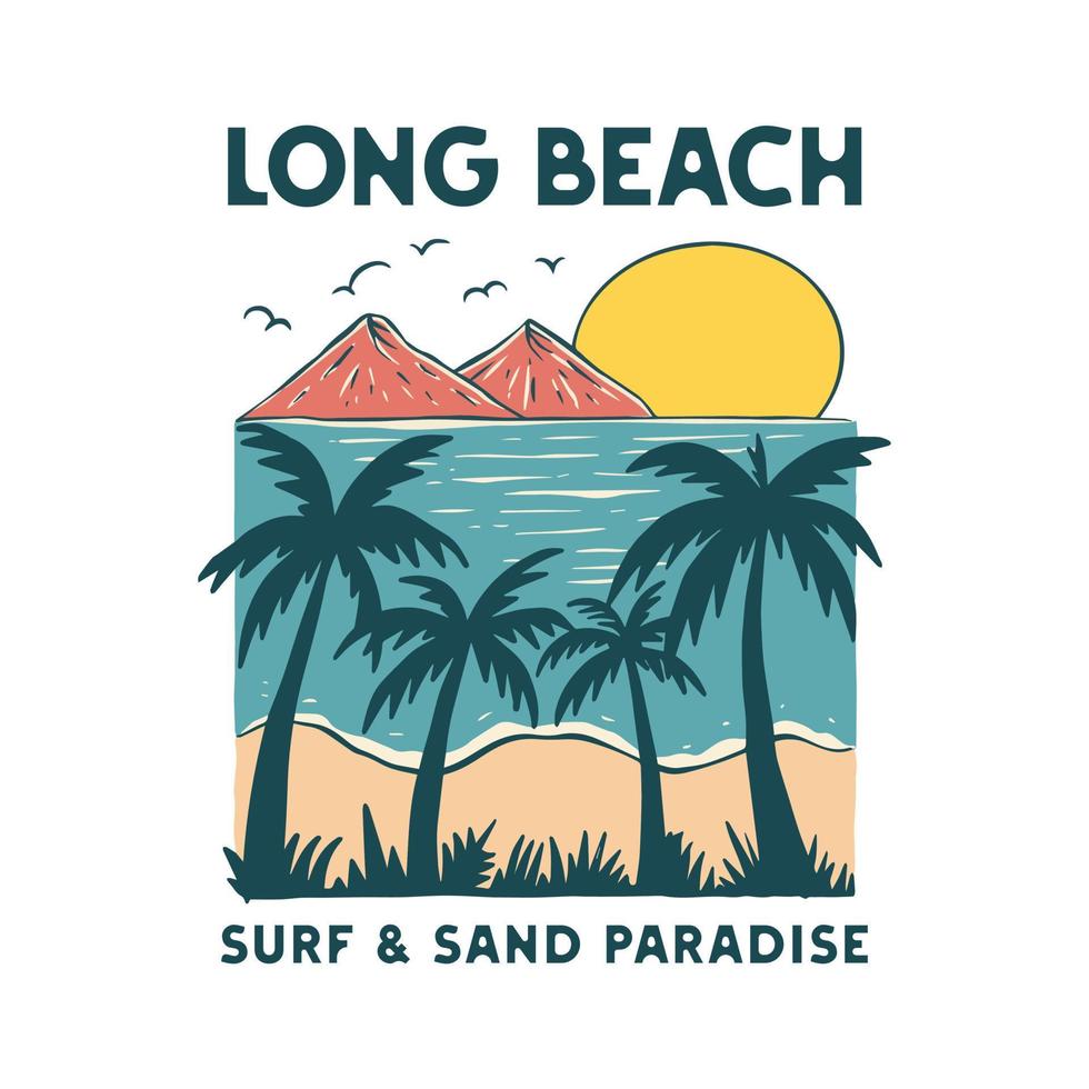 long beach illustration vector