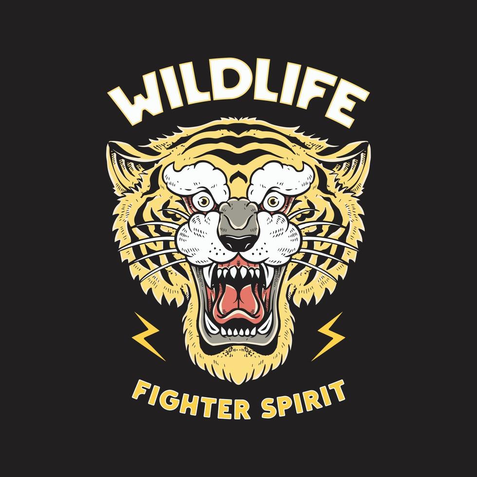 wildlife tiger illustration vector