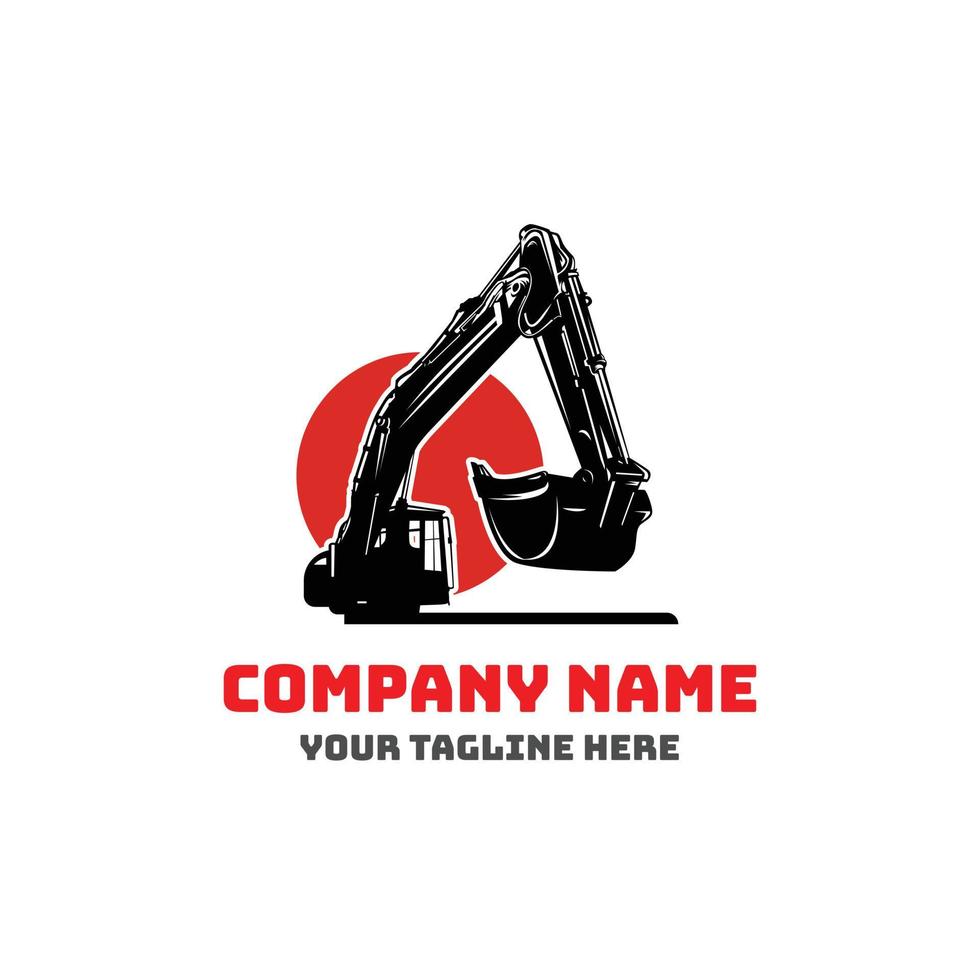 excavator logo design vector