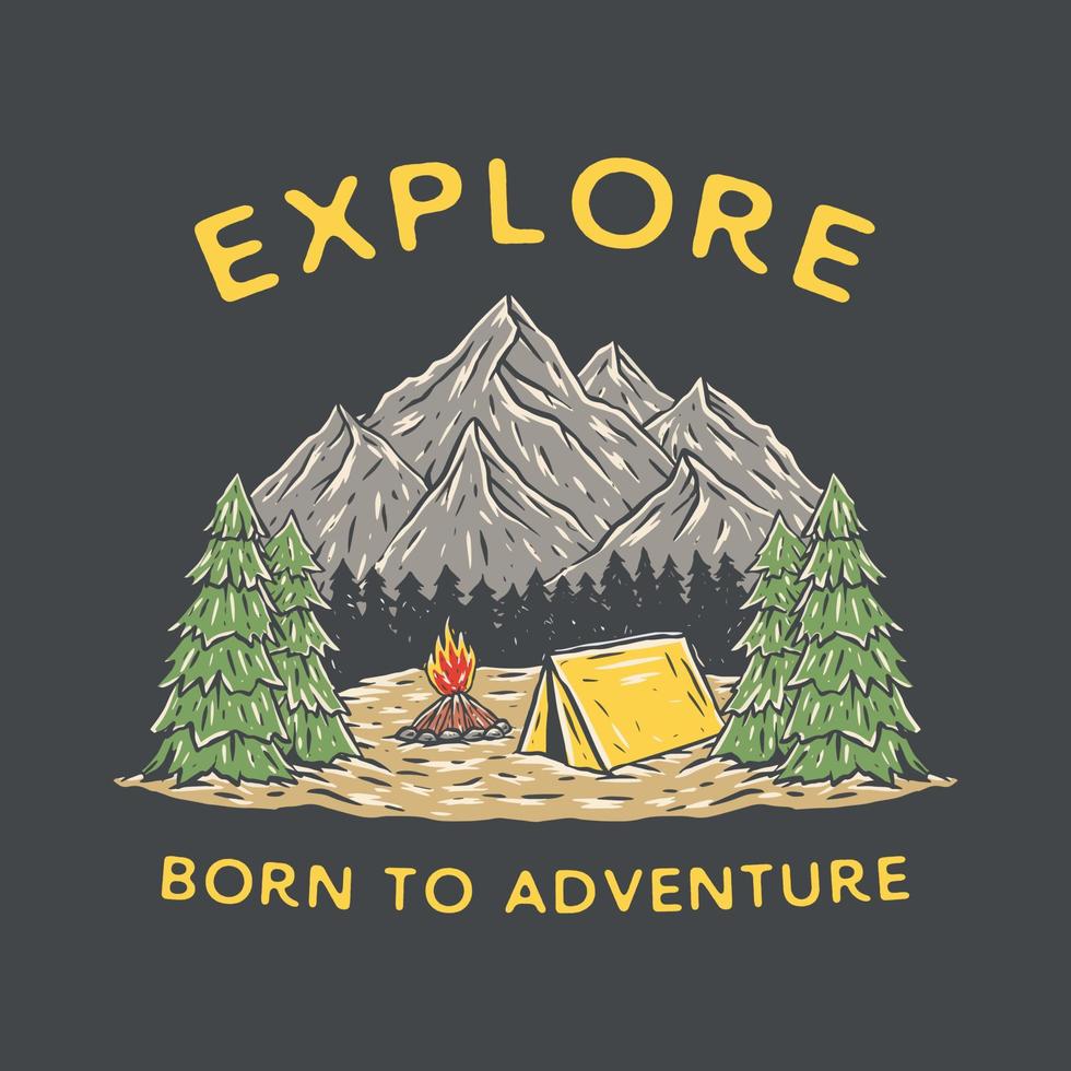 camp illustration design vector