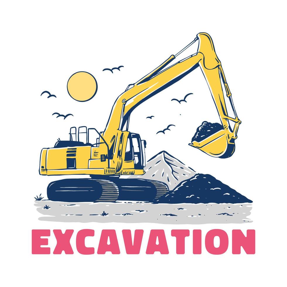 diseño de ilustración de excavación vector