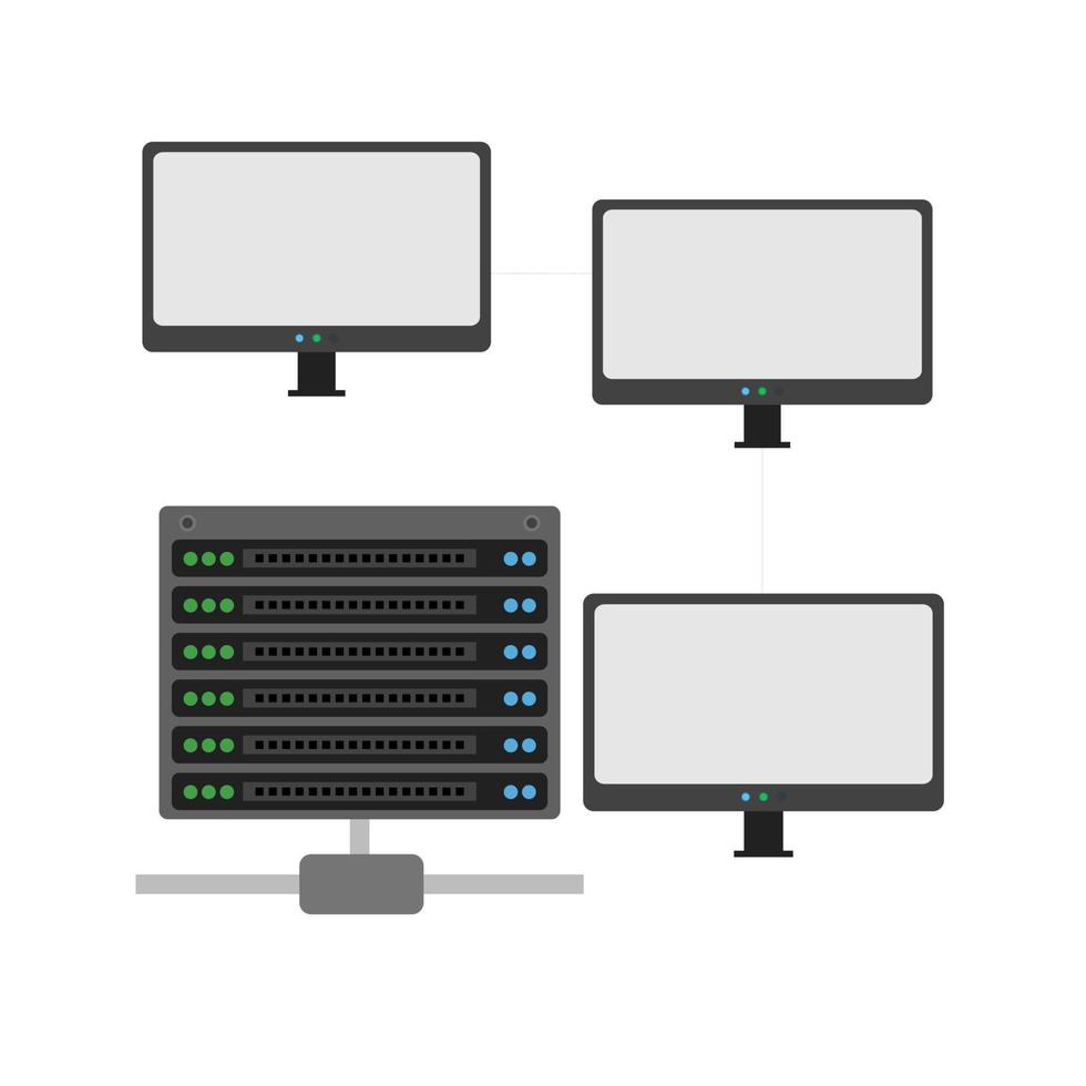 icono de línea de conexiones de servidor vector