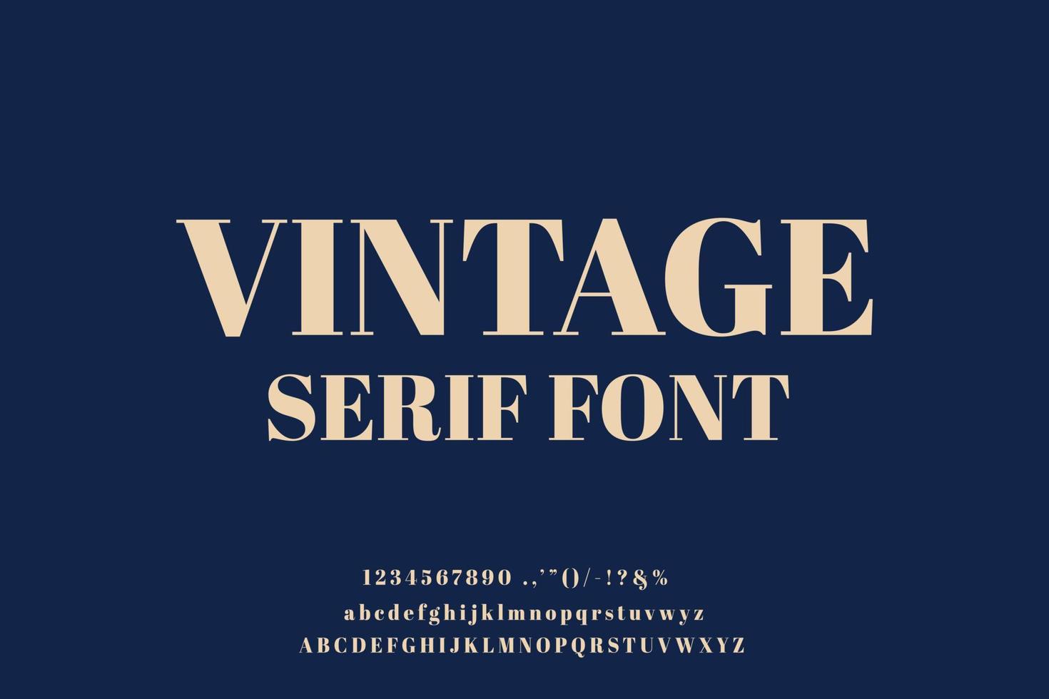vintage serif font vector